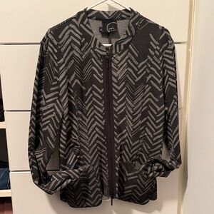 Porto Black and Gray Chevron Blazer Jacket- says size 4 which is really a 12
